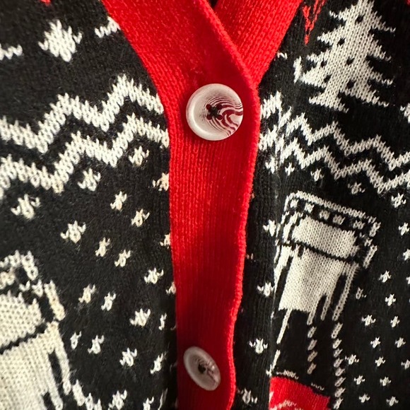 Coca-Cola Christmas Holiday ugly Sweater Coke Cardigan Size M - Picture 12 of 13